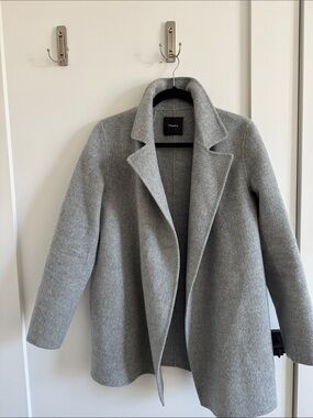Theory Gray Wool-Cashmere Open Coat